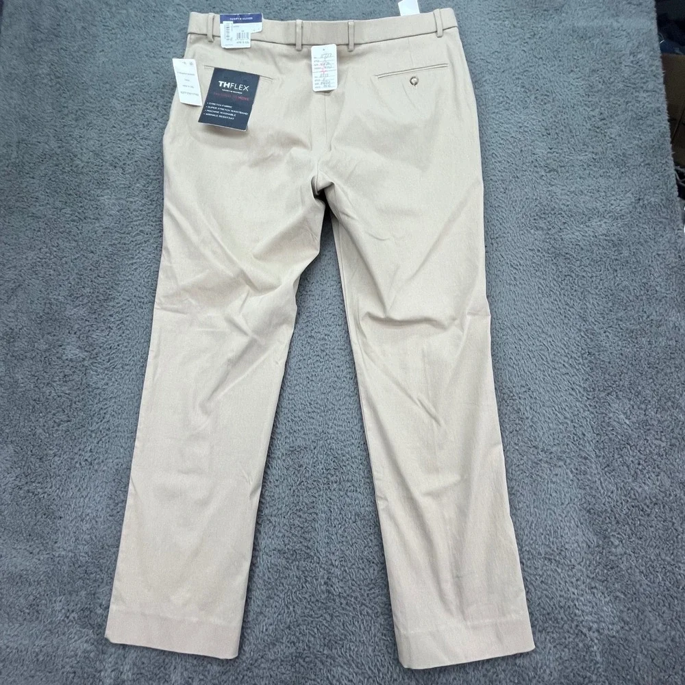 Tommy‎ Hilfiger TH Flex Tan Pants Mens 40x32 Straight Fit Stretch NEW